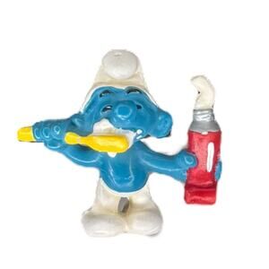 Vintage Toothpaste Smurf 20064 | Long Paste Variation | Schleich Peyo 1979
